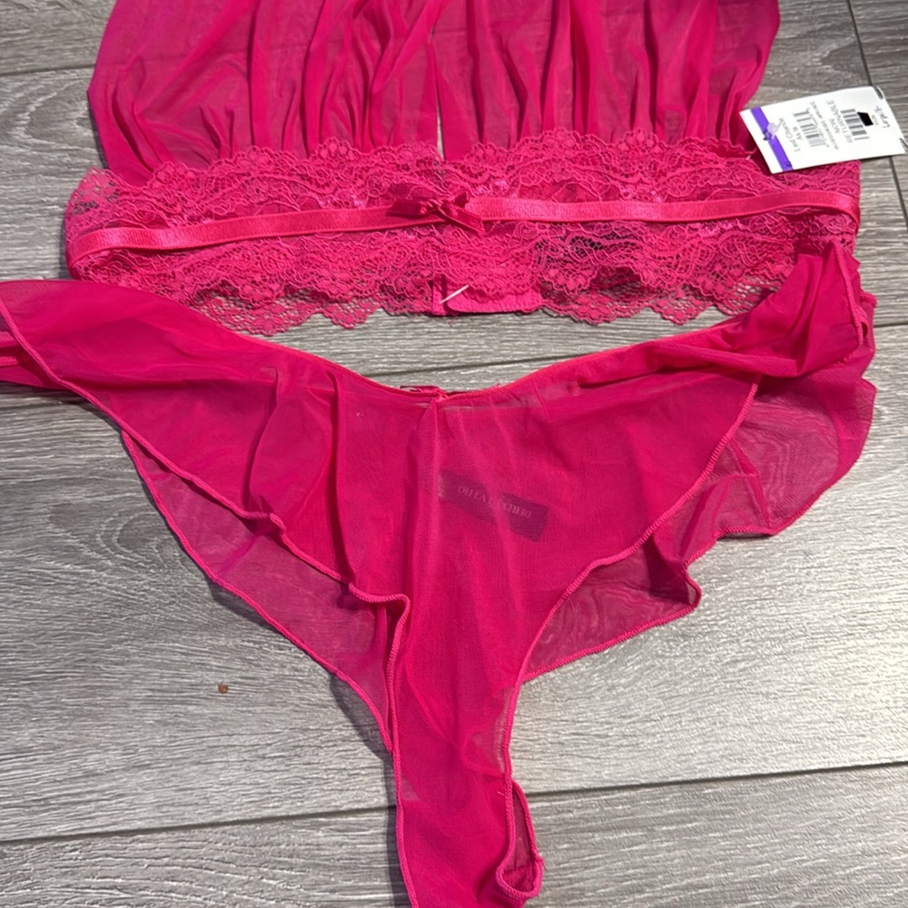 NWT Oh La La Cheri Maylah Lace Trim Bralette & Thong Set - Picture 5 of 10